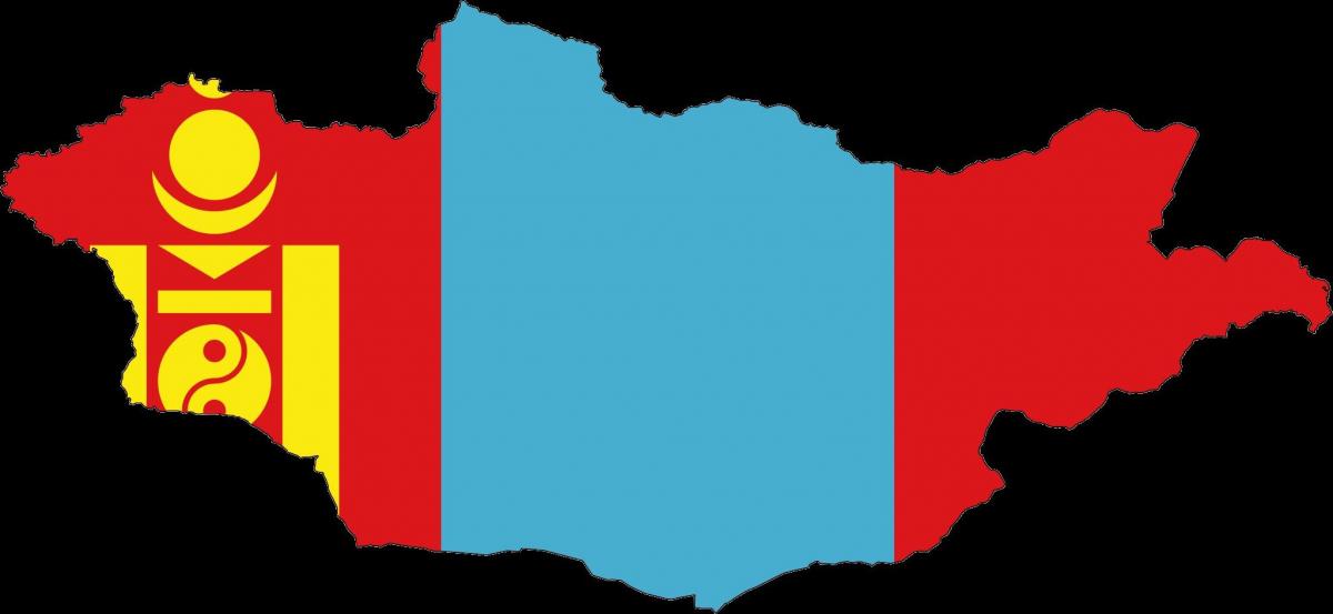 kort over Mongoliet flag