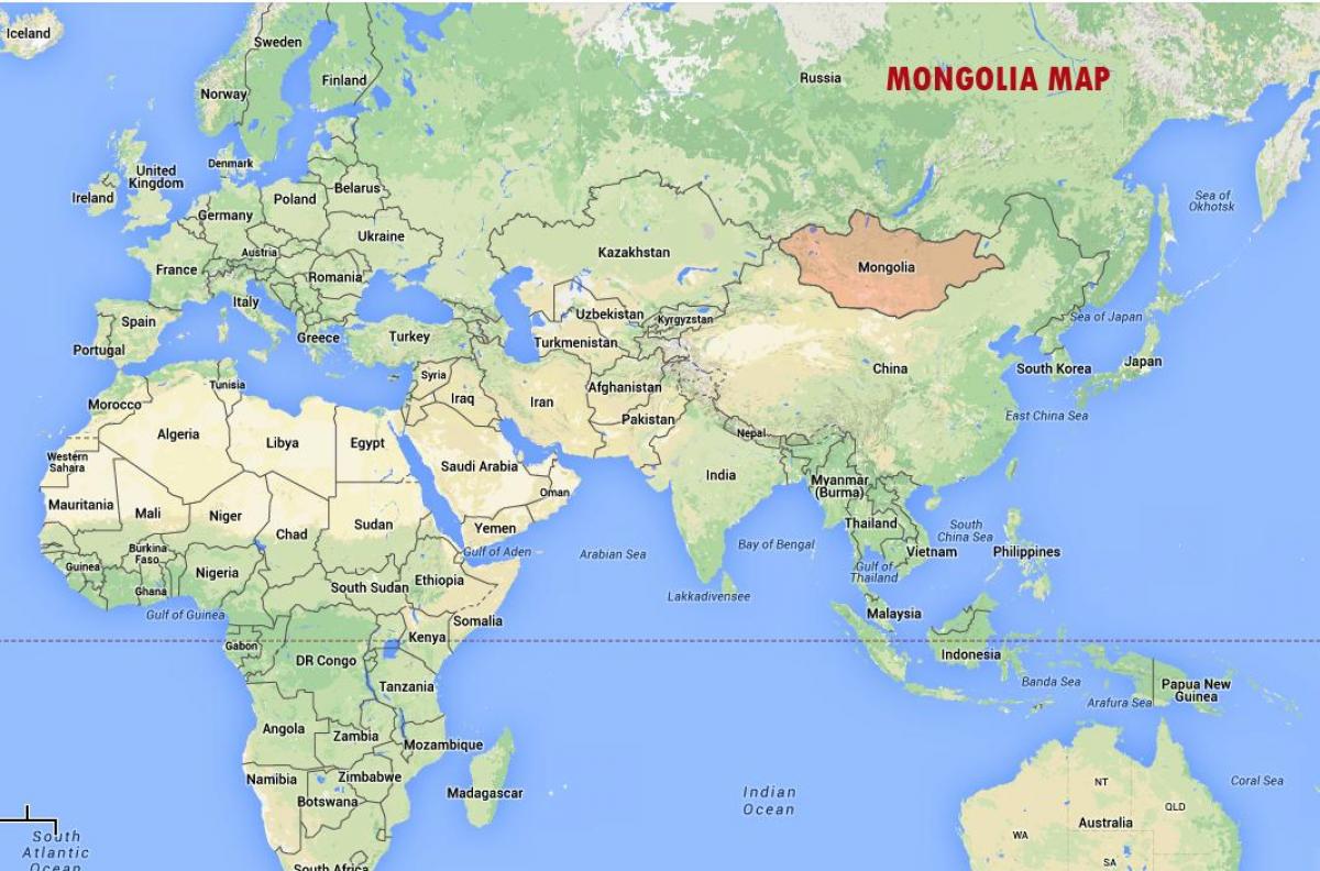 verden kort, der viser, Mongoliet