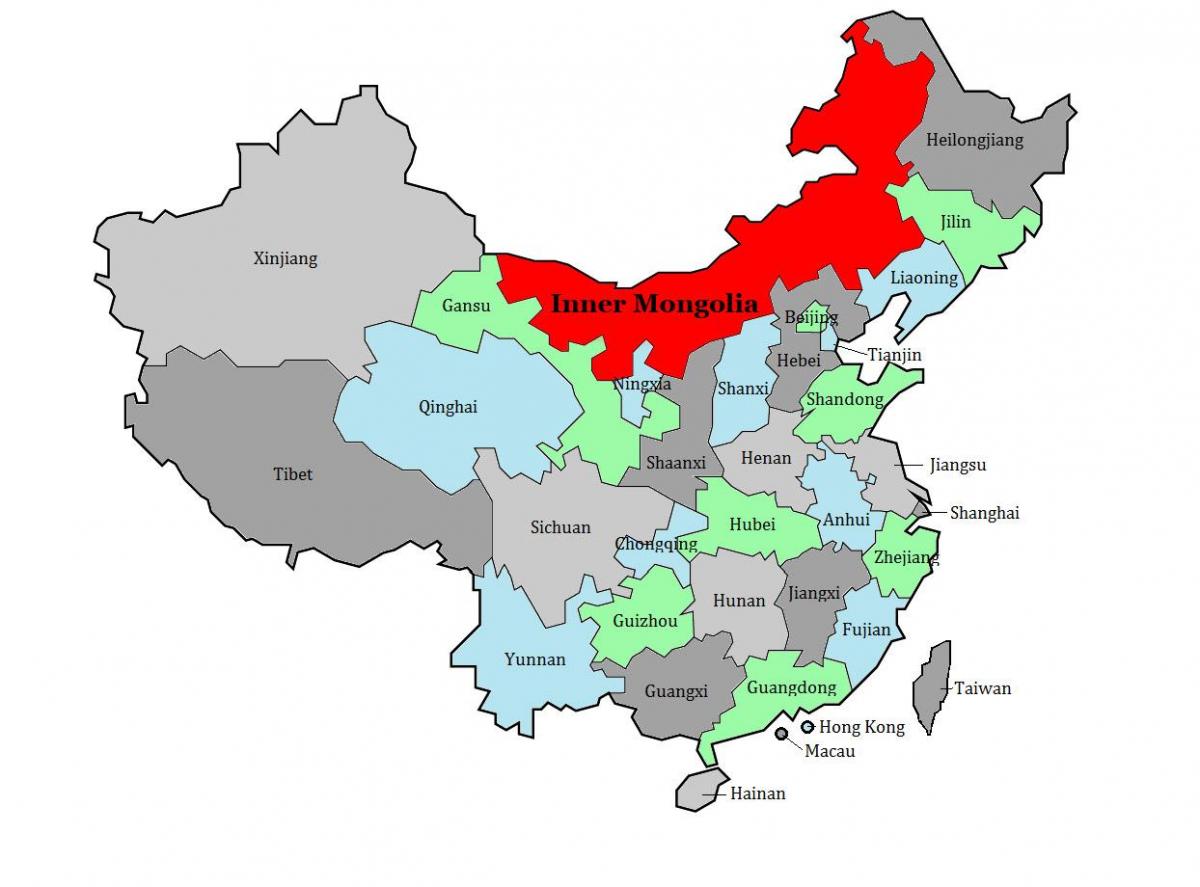 kort over Mongoliet regionen
