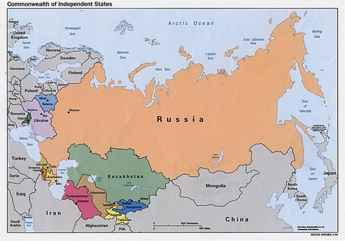kort over rusland, Mongoliet