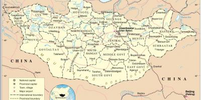 Mongoliet land kort
