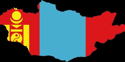 Kort over Mongoliet flag