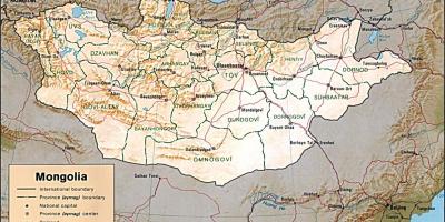 Mongoliet geografiske kort