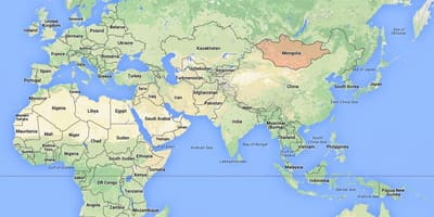 Verden kort, der viser, Mongoliet