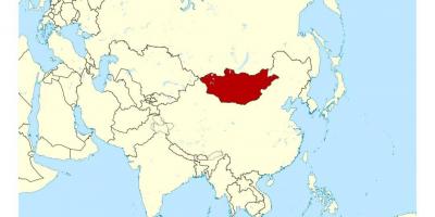Placering af Mongoliet i verden kort