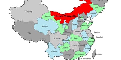 Kort over Mongoliet regionen
