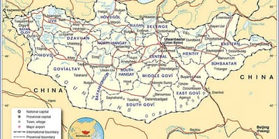 Mongoliet turist kort