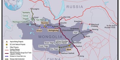 Mongolske jernbane kort